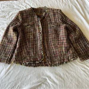 True Meaning fringe tweed jacket Green Size M thumbnail 3
