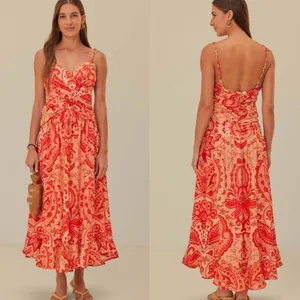 FARM Rio Jaipur Crossover Linen Blend maxi sun dress size xs thumbnail 2