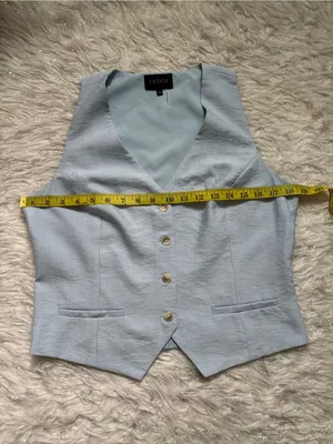STATE Light Blue Women’s Sleeveless Button Front Vest Size 8 thumbnail 5