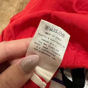 Pomandere | NWT Women's Red Linen Elastic Waist Straight‎ Leg Pants, EU 40, US S thumbnail 7