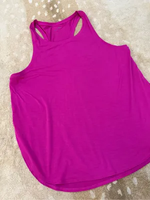 GapFit gDry High-Low Racerback Tank Top Electric Pink Size Large Athletic thumbnail 4