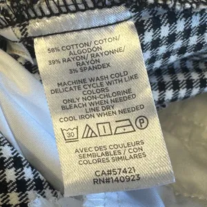 LOFT The Riviera Slim Gingham Houndstooth Pants Black White Check Cropped Size 8 thumbnail 8