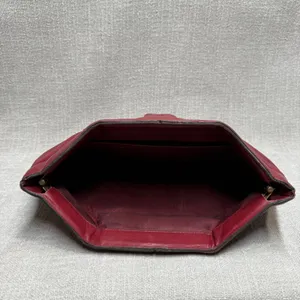 Etienne Aigner Vintage Oxblood Leather Clutch Bag Purse Large‎ Burgundy Maroon thumbnail 3