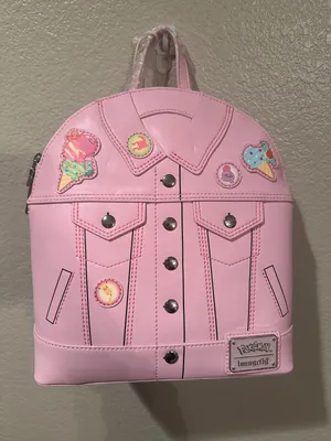 NWT Loungefly Pokemon Ice Cream Denim Jacket Mini Backpack Purse Bag thumbnail 1