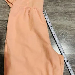 Cottagecore Peach‎ Sleeveless Wide Leg Jumpsuit XS Open Back Tie Pocketed Romper thumbnail 7