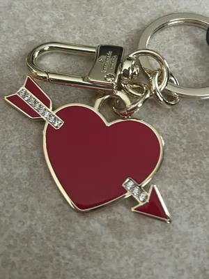 Kate Spade Love Shack Heart & Crystal Arrow Lock Bag Charm Keychain thumbnail 2