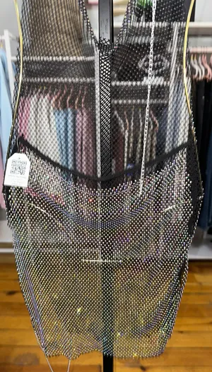 Nasty Gal Rhinestone Black Cowl Neck Mini Dress/cover Up thumbnail 3