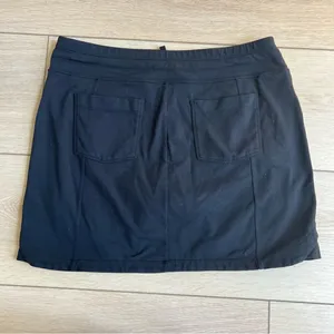 Athleta Black Metro Pull-On Active Skort Skirt Zipper Pockets thumbnail 8