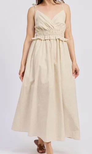 En Saison Brown Stripe Midi Dress thumbnail 1