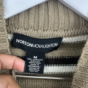 Vintage Y2K Striped Mock Neck Sweater Size Medium Academia Boho Early 2000s thumbnail 2