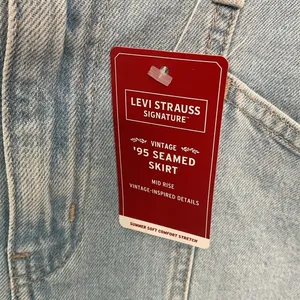 NWT Levi Strauss Signature Women's Vintage 95 Seamed Denim Midi Skirt Size‎ S thumbnail 4