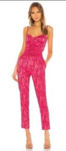 NBD $212 Jorja Pants Business Cocktail Formal REVOLVE NEW Pink Zebra Satin NEW thumbnail 1