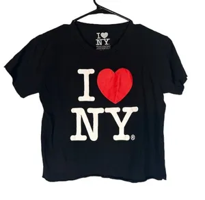 I Love New York Black Graphic Short Sleeve Lightweight T-Shirt Women Sz M thumbnail 1