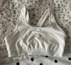 Nike White Sports Bra thumbnail 1