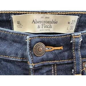 Abercrombie & Fitch Super Skinny Jeans Womens‎ 4L W27 L33 Dark Wash Denim Pants thumbnail 3