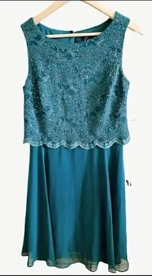 Connected Apparel Emerald Sleeveless Sequin Lave Dress SZ 8 thumbnail 1