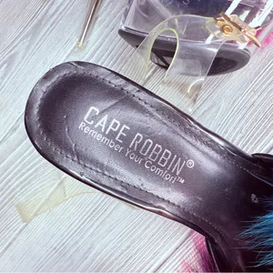 Dolls kill cape Robbin night of my life fluffy clear platform heels size 8 thumbnail 11