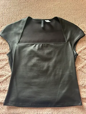 H&M Faux Leather Top thumbnail 1