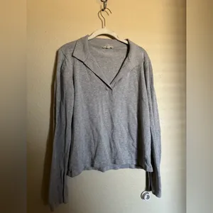 Djerf Avenue Getaway Top Sz Small Grey Polo‎ Style thumbnail 3