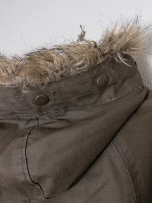 Y2K Tetsu Military Parka Coat M Olive Hooded Faux Fur Quilted Shell Utility thumbnail 9