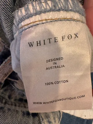White Fox Straight Leg Denim Jeans Washed Blue M High Rise Waisted thumbnail 6
