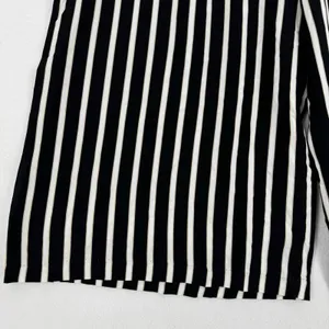 H&M Striped Culotte Pants Women 12 Black White Tan Wide Leg Cropped Pull On thumbnail 6