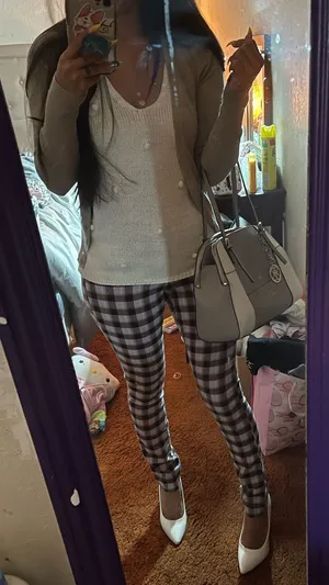 Hollister Black & White Plaid Skinny Pants thumbnail 1