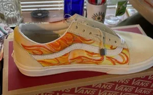 Vans Old Skool Bandana Flame Beige Orange size 8.5 thumbnail 7