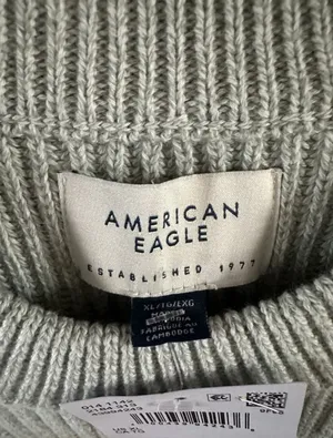 American Eagle Ribbed-Knit Crew Neck Pullover Sweater XL Light Green Long Sleeve thumbnail 3