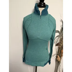 Lululemon || Runderful‎ 1/2 Zip Pullover Long Sleeve Hunter Green Forage Teal 4 thumbnail 2
