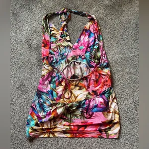 Euro Y2K Floral Halter Top thumbnail 4