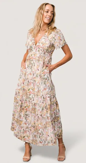 Baltic Born Cassie Short SleeveFloral Maxi Dress XL thumbnail 1