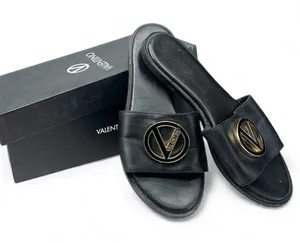 Valentino 7 Bugola Slide Sandal black logo hardware slip-on design Womens Flat thumbnail 1