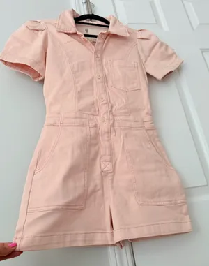 Anthropologie Pilcro The Kit Utility Romper in Pink, Size 2 thumbnail 6