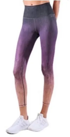 AR-33 Alpha High Waist Gray Purple Ombré Womens‎ SZ Medium Athletic Leggings NEW thumbnail 1