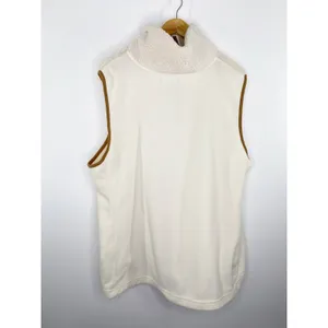 Chaps‎ Womens Cream Brown Sherpa Full Zip Vest Plus Size 1X EP3011 thumbnail 2