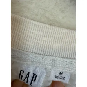 Gap Sherpa Fleece Pullover Sweatshirt Womens Medium Milk White Crew 651550-01 thumbnail 2