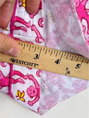 Pink Monkey Print Pajama Set Short Sleeve Top & Shorts Size L thumbnail 13