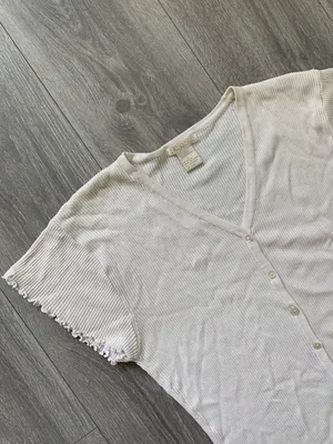Rib Button Front Top White Size L thumbnail 3