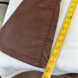 Edikted Brown Luna Faux Leather Midrise Flared Jeans Small Women thumbnail 10