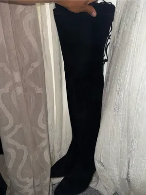 Stuart Weitzman Black Over-the-Knee Suede Boots thumbnail 5