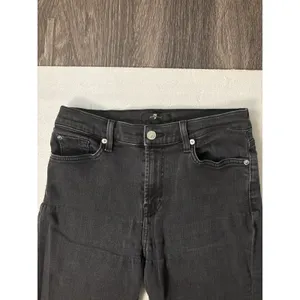 Seven For All Mankind Black Denim Cropped Flare Hi-Waist Jean 29 Preppy Casual thumbnail 8