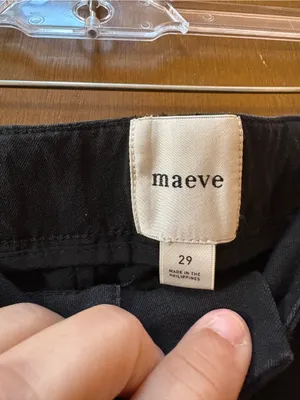 Anthropologie Maeve Black Straight Leg Trousers thumbnail 2