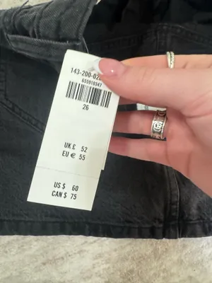 Abercrombie & Fitch black denim mini skirt size 26 thumbnail 5