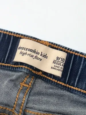 Abercrombie Kids Girls High Rise Flare Jeans Dark Wash Blue Denim Size 8-10 thumbnail 3