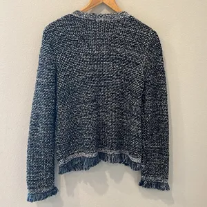 Ann Taylor Metallic Knit Sweater Blazer | Size Small thumbnail 5