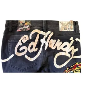 Ed Hardy Slim Flare Tiger Embroidered Jeans Women's Size 28 Y2K thumbnail 5