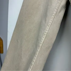 Zara Marine Straight Wide Leg Jeans Sz 0 Tan Beige High Rise Stretch thumbnail 8