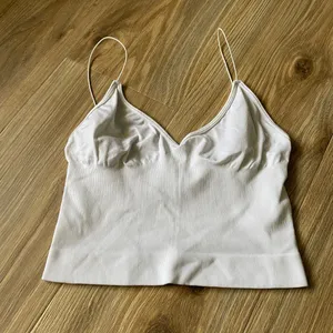 Intimately Free People White Seamless Brami Tank M/L Ribbed Cami Crop Top thumbnail 2