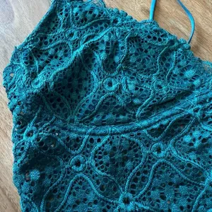 Teal Lace Bralette Blue thumbnail 3